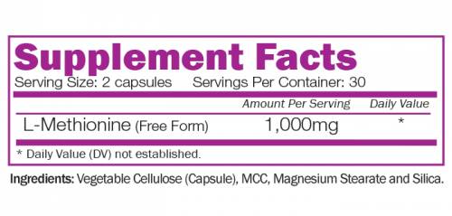 L-Methionine 1000 mg 60 капсули - Feel You