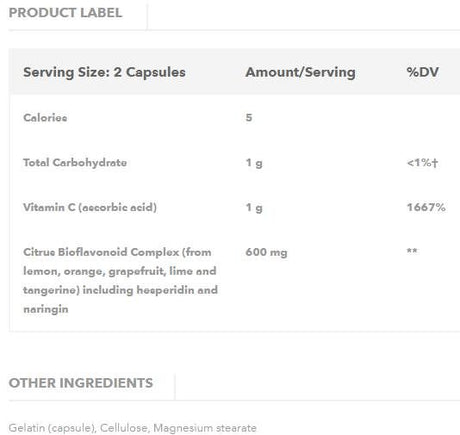 Vitamin C with Bioflavonoids 500 mg - 100 капсули - Feel You