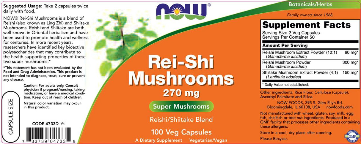 Rei-Shi Mushrooms - 100 капсули - Feel You