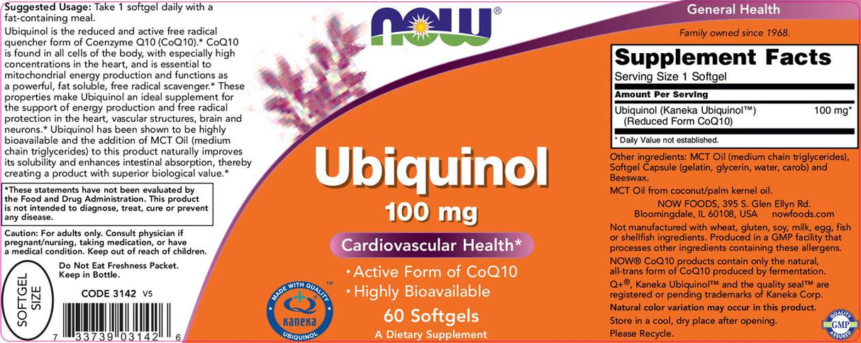 Ubiquinol 100 mg - 60 Gel Capsules
