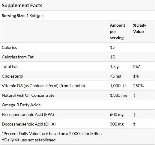 Ultra Omega 3-D with Vitamin D-3 - 180 Gel capsules