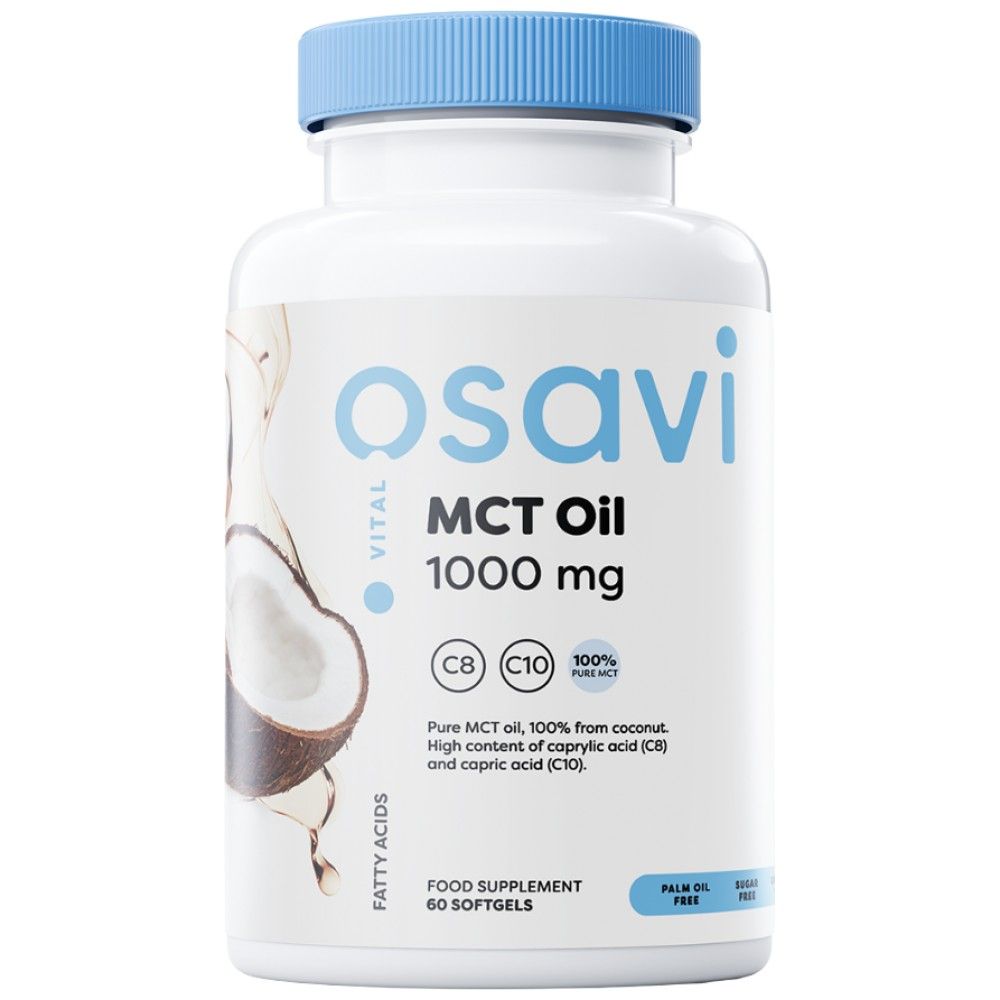 MCT Oil 1000 mg | C8 + C10 - 60 Гел капсули - Feel You