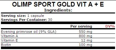Gold Vit A+E - 30 капсули - Feel You