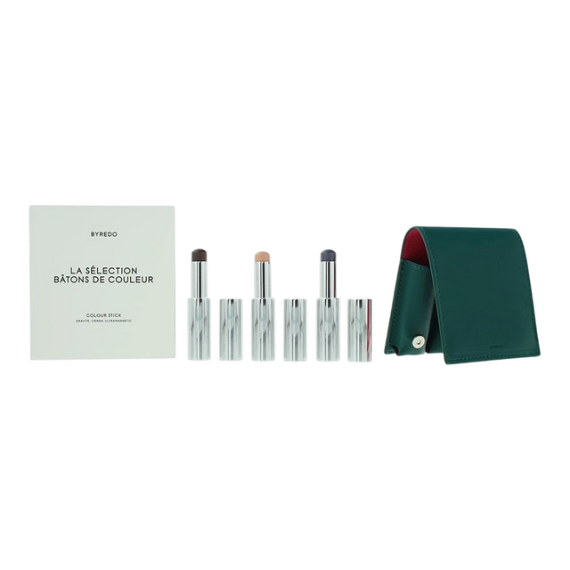 Deep Teal Set Byredo: Colour Stick, Multifunctional, Eyeshadow Stick, 509, Solar Flare, 3.5 g + Colour Stick, Multifunctional, Eyeshadow Stick, Kumato Face, 3.5 g + Colour Stick, Multifunctional, Eyeshadow Stick, Flower Play, 3.5 g + Byredo, GWP Leathe... - Feel You