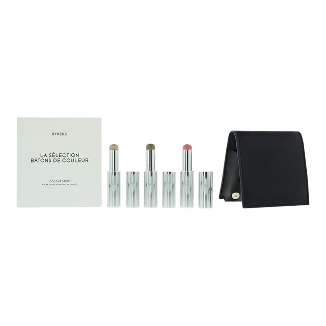 Dark Blue Set Byredo: Colour Stick, Multifunctional, Eyeshadow Stick, 509, Solar Flare, 3.5 g + Colour Stick, Multifunctional, Eyeshadow Stick, Kumato Face, 3.5 g + Colour Stick, Multifunctional, Eyeshadow Stick, Flower Play, 3.5 g + Byredo, GWP Leathe... - Feel You