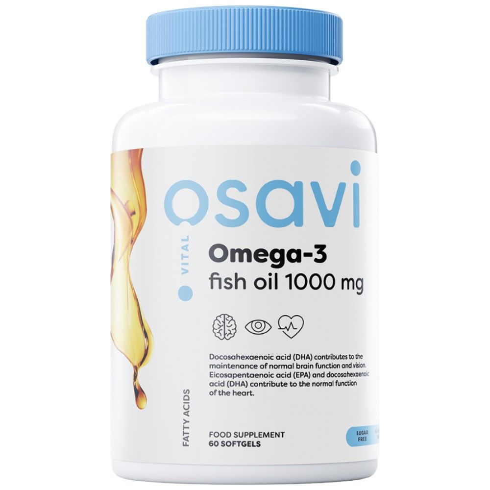 Omega 3 Fish Oil 1000 mg / Lemon Flavor - 60 Гел капсули - Feel You