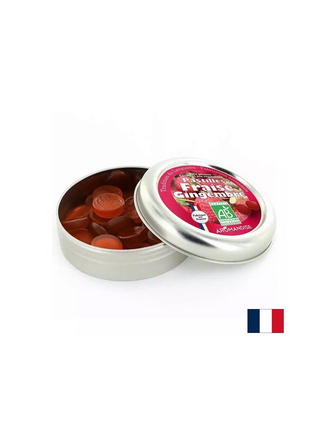Strawberry and ginger pastilles, 45 g