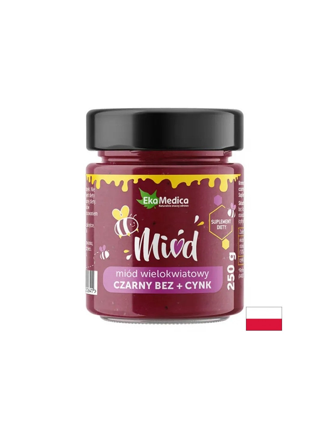 Bee honey with black elderberry and zinc – For strong immunity, 250 g