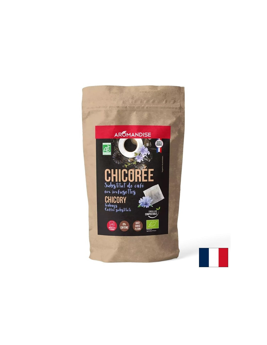 Decaffeinated chicory coffee, 25 filter bags