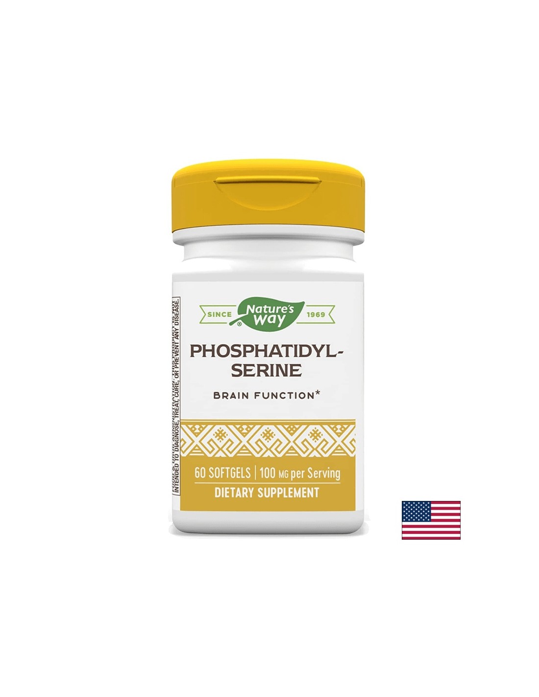Phosphatidyl-Serine - Фосфатидил-серин - за здравето на мозъка - 100 mg, 60 софтгел капсули Nature’s Way - Feel You