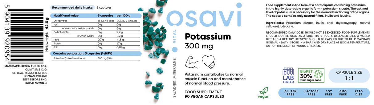 Potassium Citrate 300 mg - 90 капсули - Feel You