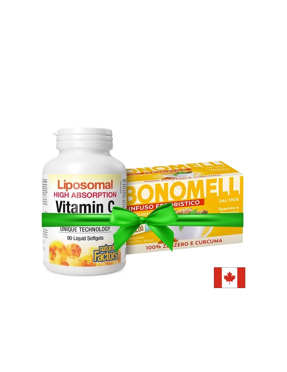 Промо пакет  "Антиоксидантна защита" - Липозомен витамин С 500 mg х 90 капсули + Билков чай джинджифил и куркума 16 пакетчета