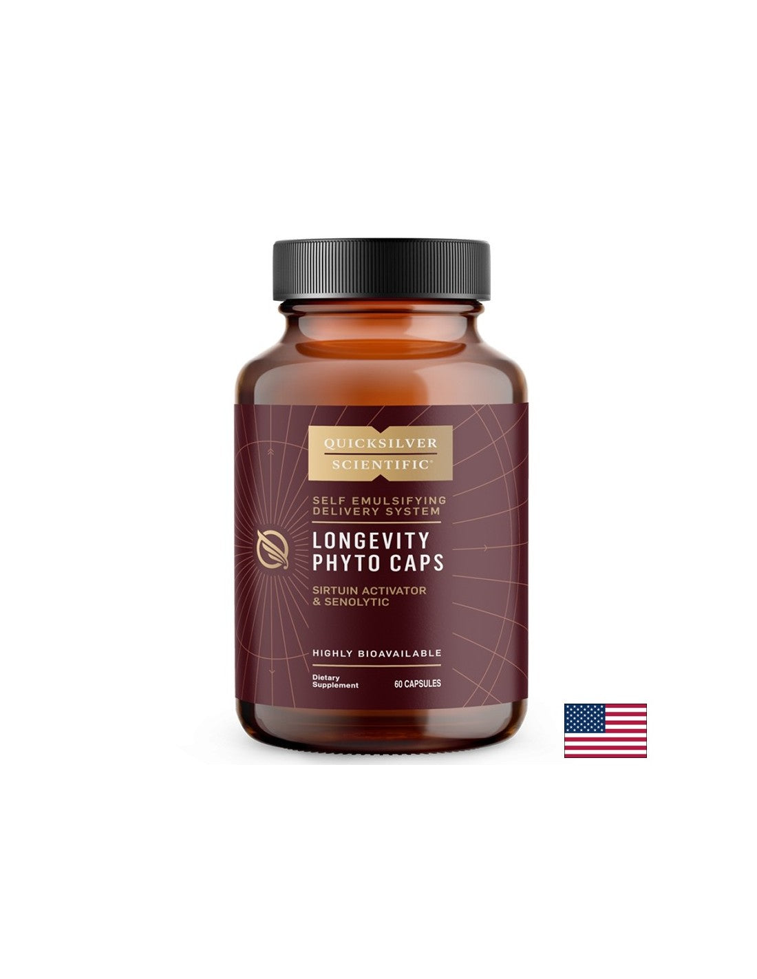 Cellular Health and Longevity Formula - Longevity - With Curcumin, Quercetin, Resveratrol and Pterostilbene, 60 Capsules