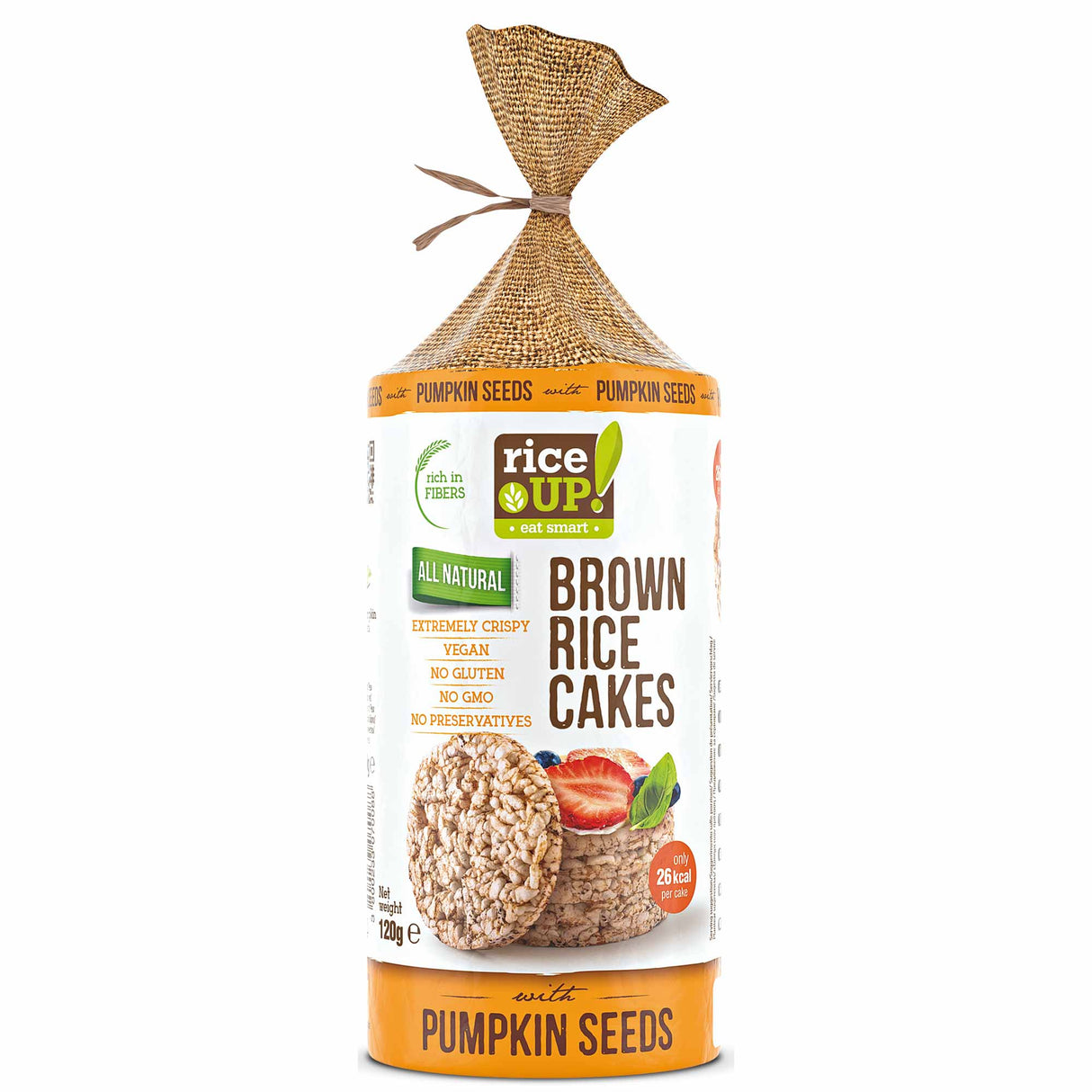 RiceUP! Brown Rice Cakes - 120g - Nutra Best Bulgaria