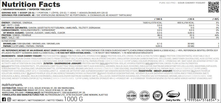 Iso Pro Pure Whey | Isolate with N-Zyme System - 25 грама - Feel You