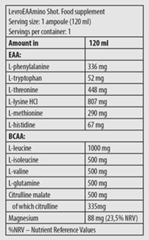 Levro EAAmino Shot | Essential Amino Acids - 24 x 120 мл - Feel You