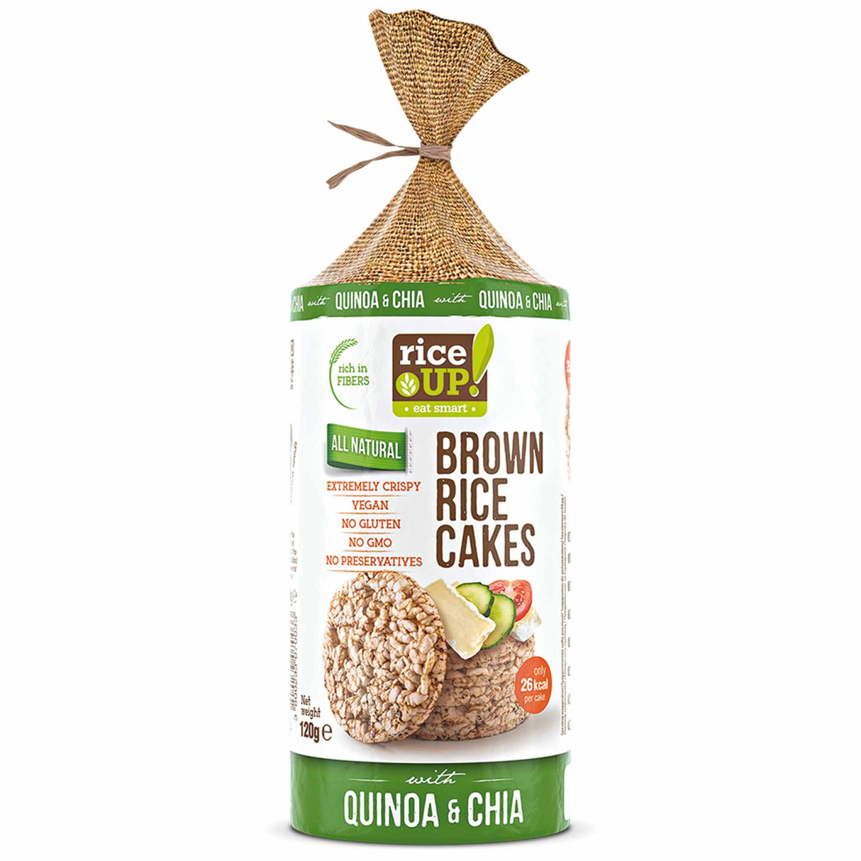 RiceUP! Brown Rice Cakes - 120g - Nutra Best Bulgaria