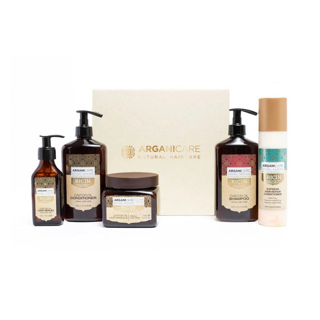 Set Arganicare: Ricin, Hair Shampoo, For Growth Stimulation, 400 ml + Honey, Hair Serum, Hydrating & Strengthening, 100 ml + Ricin, Hair Conditioner, For Growth Stimulation, 400 ml + Ricin, Hair Treatment Cream Mask, For Growth Stimulation, 500 ml + Ri... - Feel You