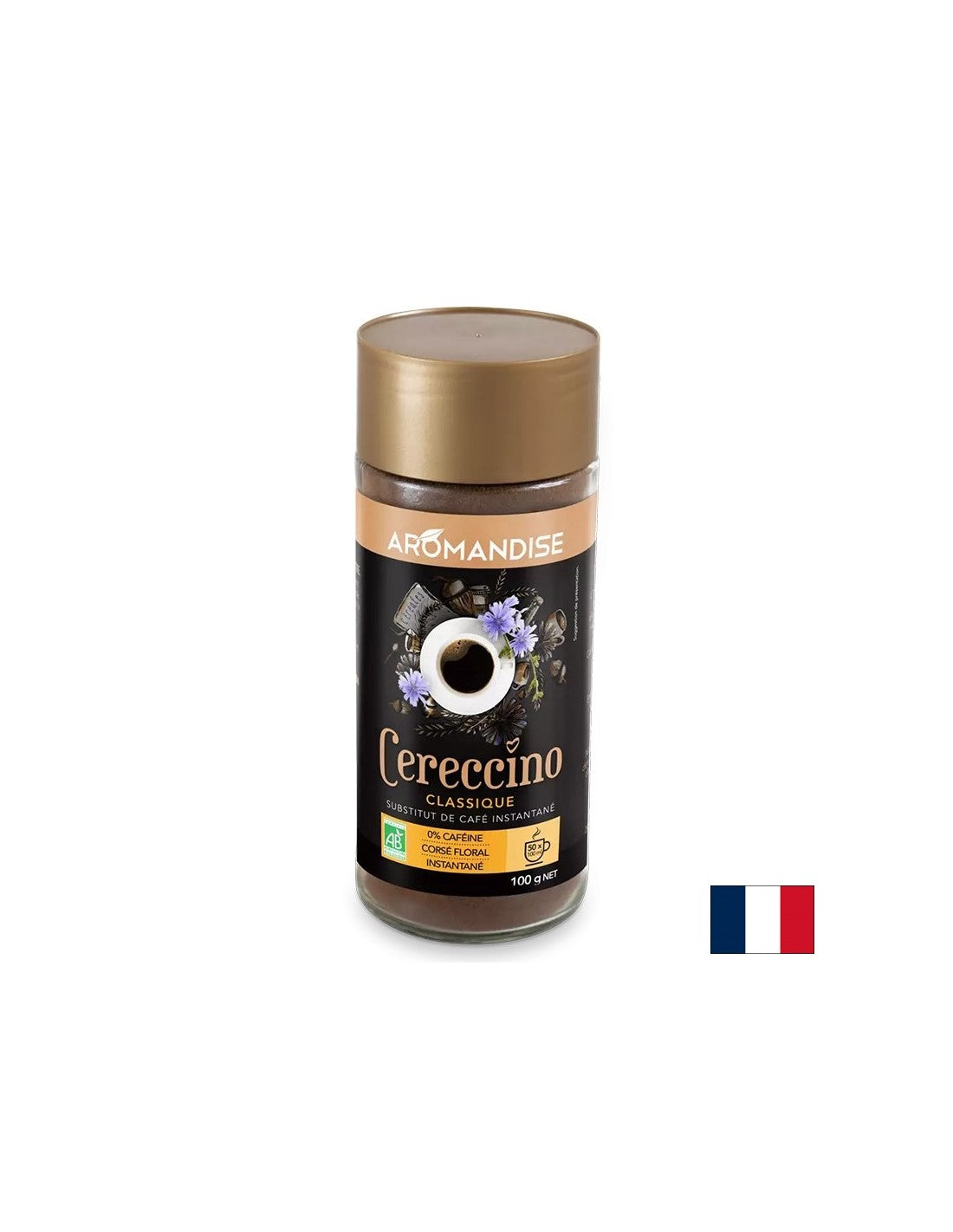 Instant coffee (from chicory, rye, barley, acorn), decaffeinated, 100 g