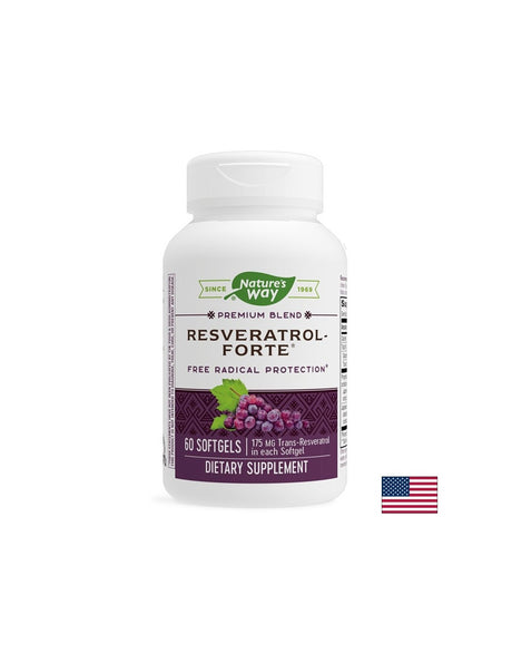 Resveratrol forte - Ресвератрол форте 450 mg, 60 софтгел капсули Nature’s Way - Feel You