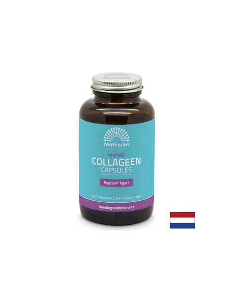 Рибен колаген (тип 1) с витамин С и хиалуронова киселина - Marine Collagen Peptan, 180 капсули Mattisson Healthstyle - Feel You