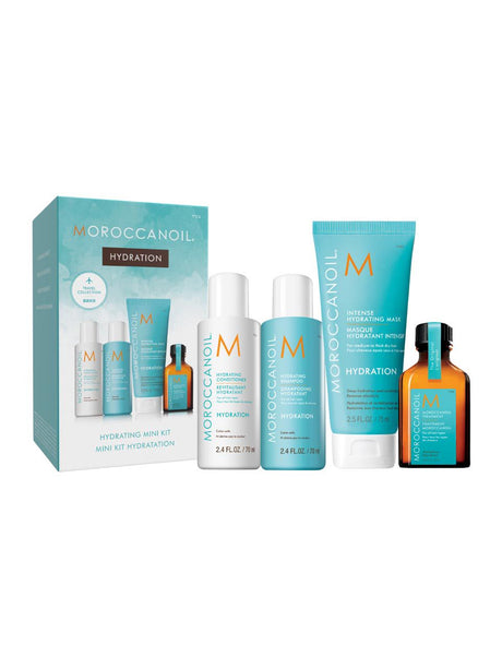 Set Moroccanoil: Hydration, Hair Treatment Cream Mask, 75 ml + Hydration, Hair Oil Treatment, Hydrating, 25 ml + Hydration, Hair Conditioner, For Hydration, 70 ml + Hydration, Paraben-Free, Hair Shampoo, Moisture And Shine, 70 ml - Feel You