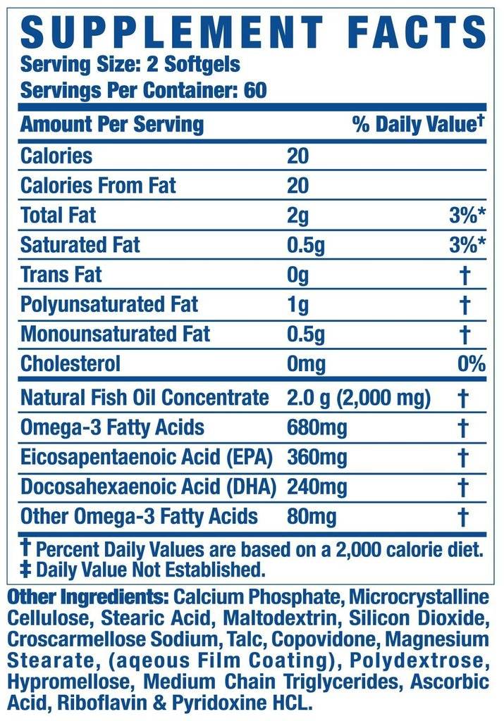 Omega 3 Fish Oil 120 Гел капсули - Feel You