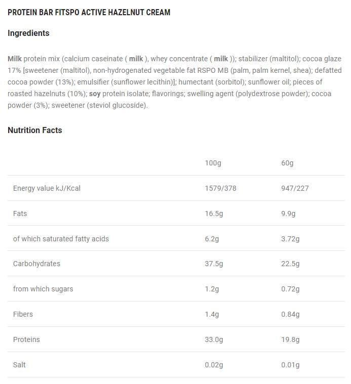 Fit Spo Active Bar - 60 grams