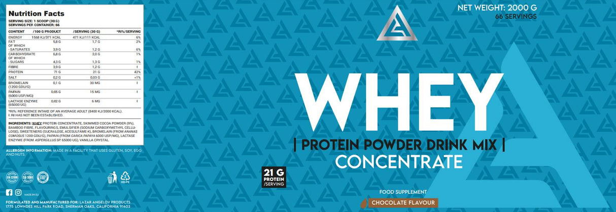 LA Whey Protein Concentrate | Premium Drink Mix - 2000 грама - Feel You