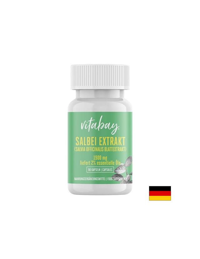 Salbei Extrakt - Екстракт от градински чай 1900 mg (екстракт от листа Salvia officinalis, 2% етерични масла), 90 капсули - Feel You