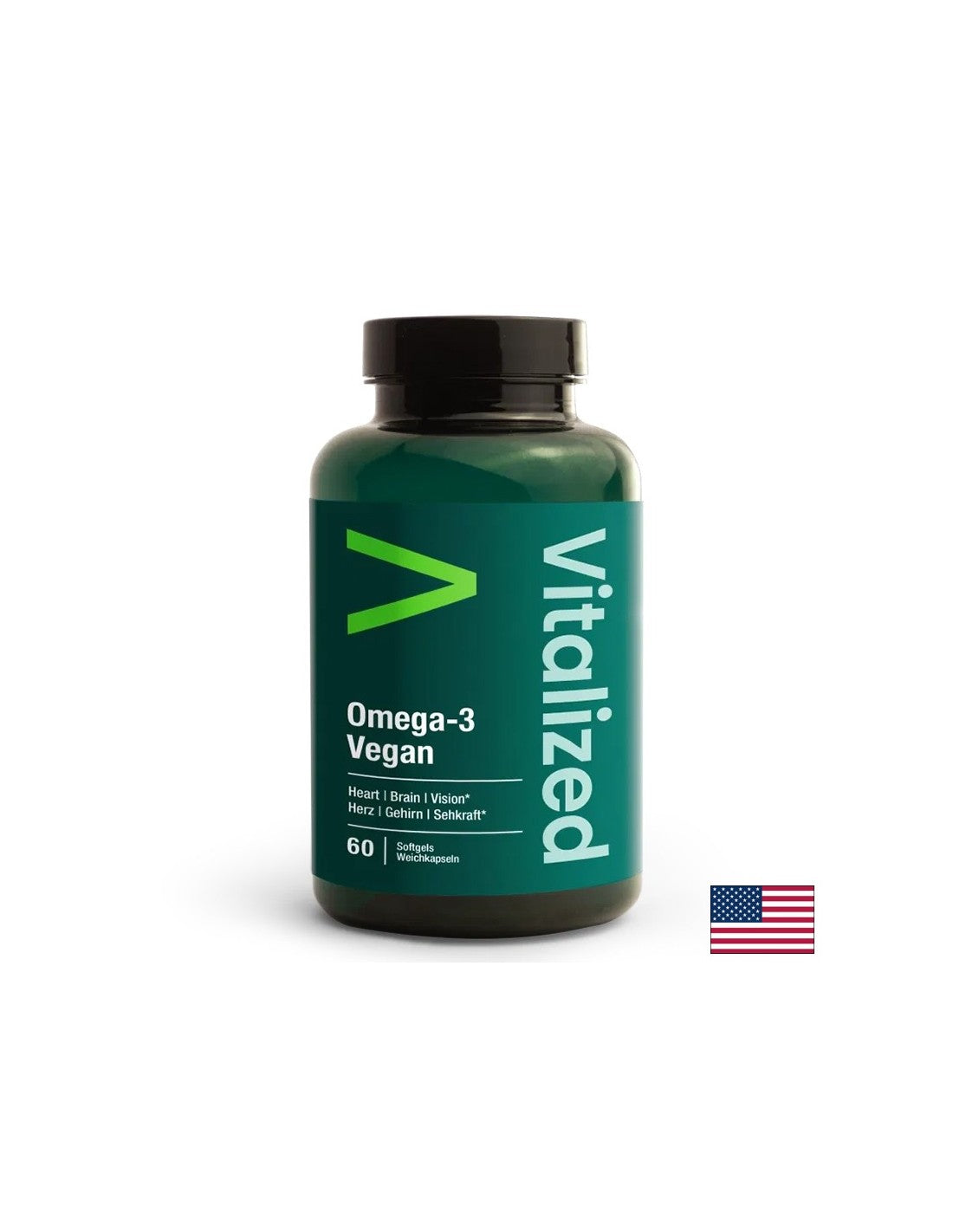 Heart and Brain Function - Omega-3 from Algae - Vegan, 60 capsules