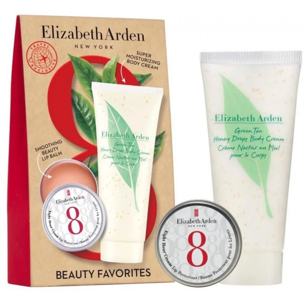 Set Elizabeth Arden: Eight Hour Cream Lip Tin, Protecting, Lip Balm, 13 ml + Green Tea - Honey Drops, Hydrating, Body Cream, 100 ml