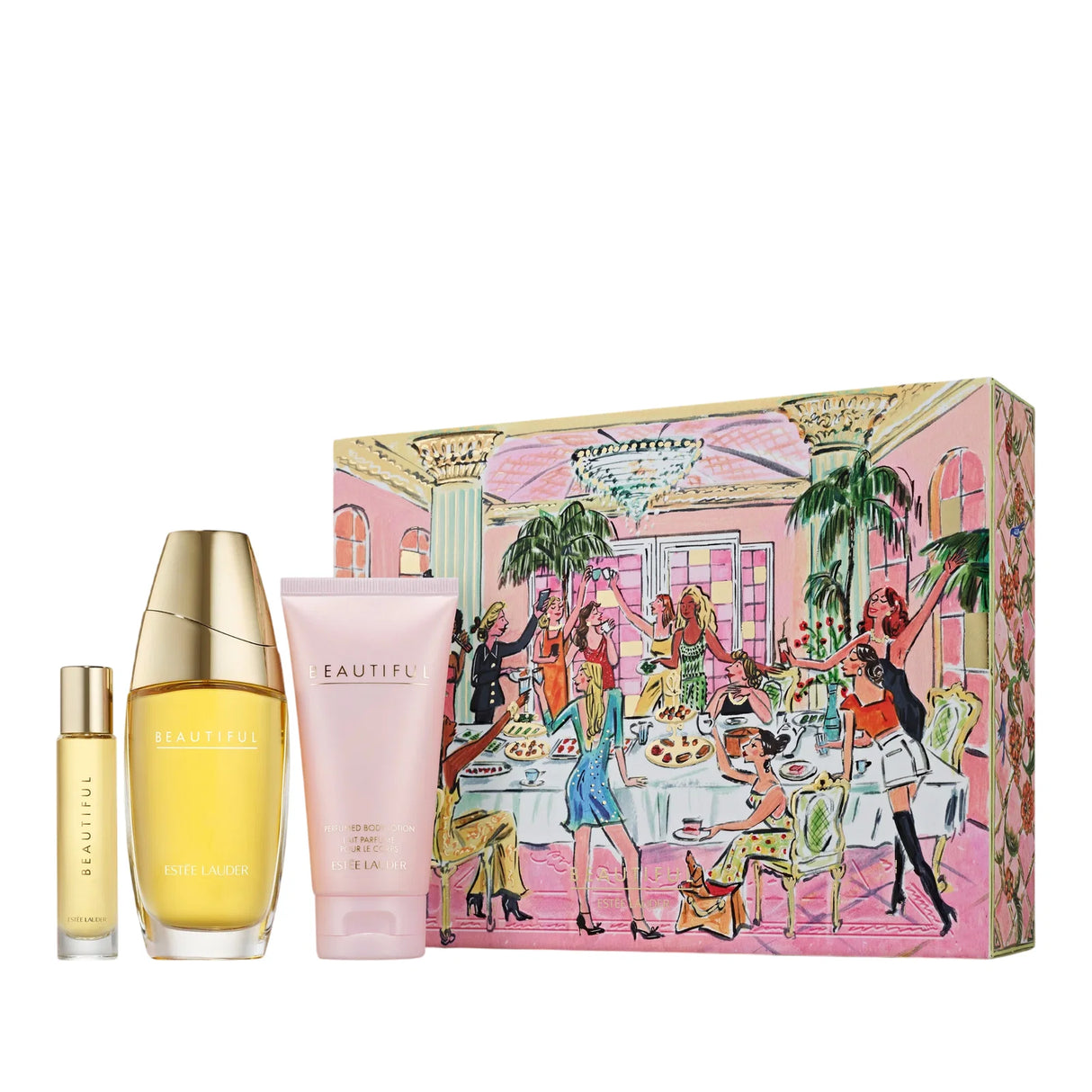 Set Estee Lauder: Beautiful, Eau De Parfum, For Women, 75 ml + Beautiful, Eau De Parfum, For Women, 10 ml + Beautiful, Hydrating, Daily, Body Lotion, 75 ml