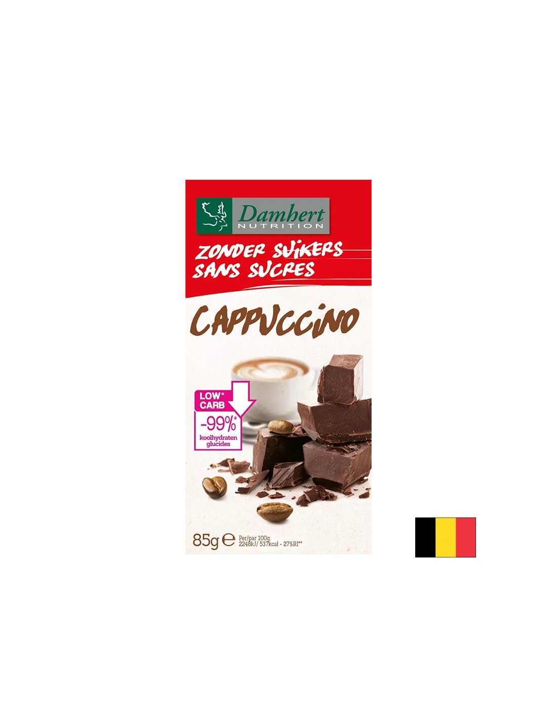 Шоколад с вкус на капучино (без захар), 85 g