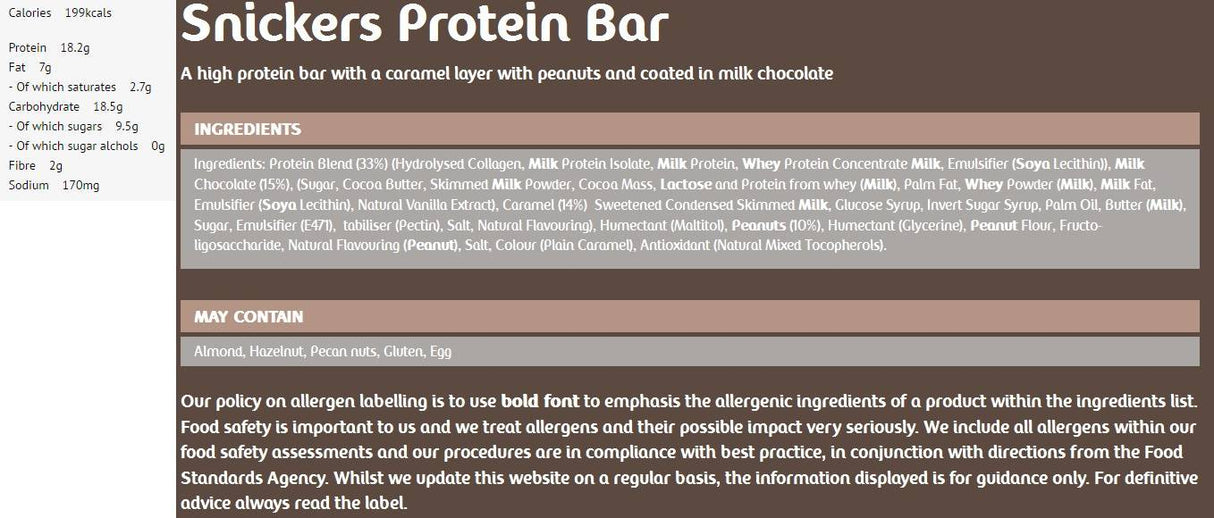 Snickers Protein Bar / Peanut Butter Limited - 12 x 57 грама