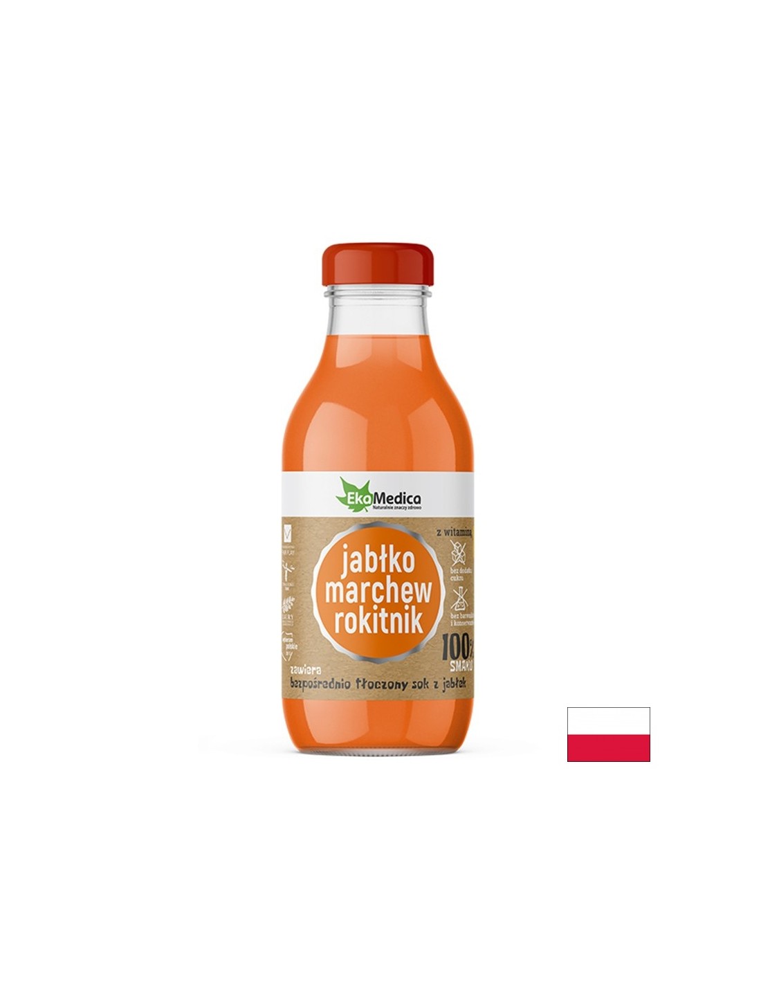 Сок от ябълка, моркови и морски зърнастец, 300 ml EkaMedica - Feel You