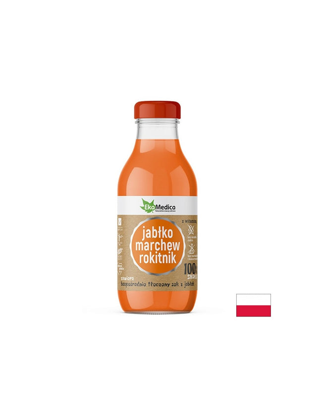 Сок от ябълка, моркови и морски зърнастец, 300 ml EkaMedica - Feel You