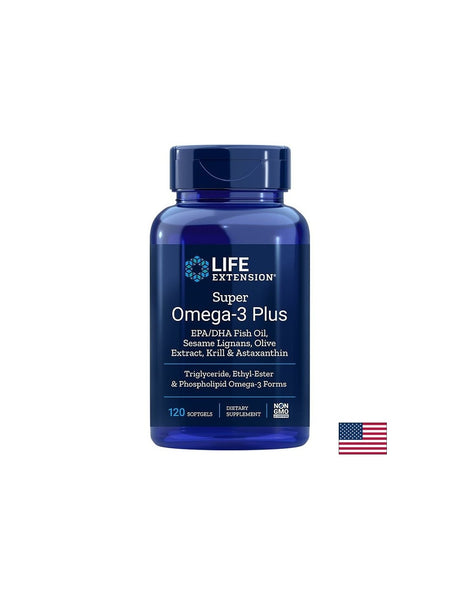 Super Omega-3 Plus / Омега-3 от рибено масло, Крил, Астаксантин, Лигнан от сусам и Маслина х 120 софтгел капсули - Feel You
