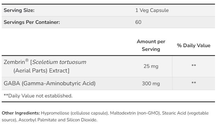 Calm & Focus with Zembrin® & GABA - 60 капсули