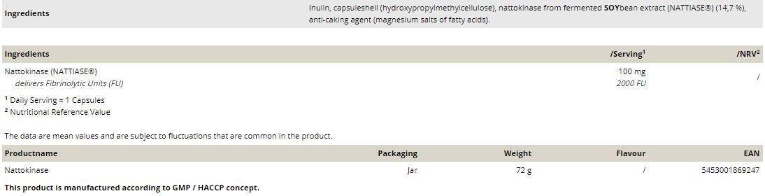 Nattokinase 100 mg / 2000 FU - 90 капсули - Feel You