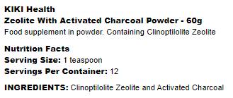Zeolite With Activated Charcoal Powder - 60 грама