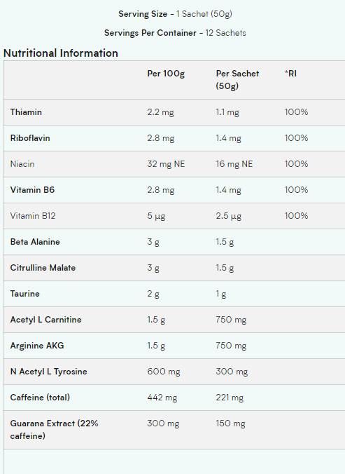 Pre-Workout Gel - 12 x 50 грама - Feel You