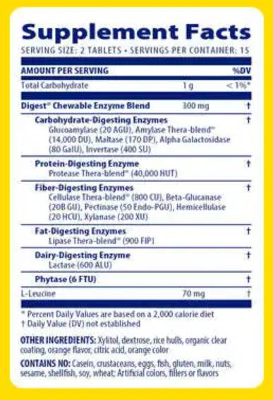 Digest Complete Chewable - 60 Дъвчащи таблетки - Feel You