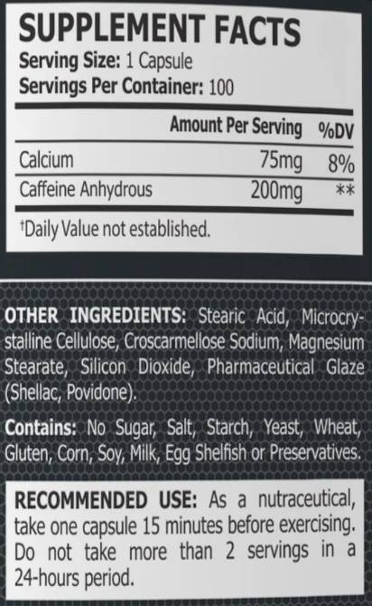 Caffeine 200 mg - 100 капсули