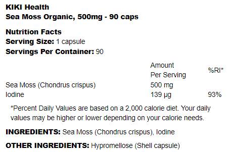 Sea Moss Organic 500 mg - 90 капсули