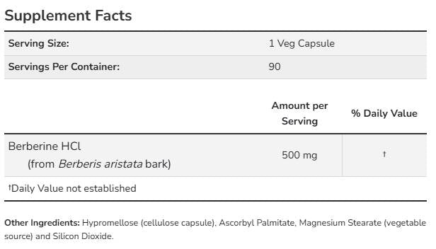 Berberine HCl 500 mg - 90 капсули - Feel You