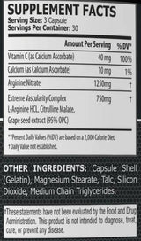 Nitric Oxide | with Arginine HLC, Citrulline Malate & Grape Seed - 90 капсули