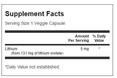 Lithium Orotate 5 mg 60 капсули - Feel You