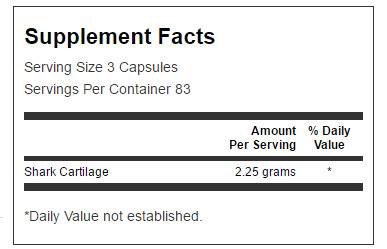 Shark Cartilage 750 mg 250 капсули - Feel You