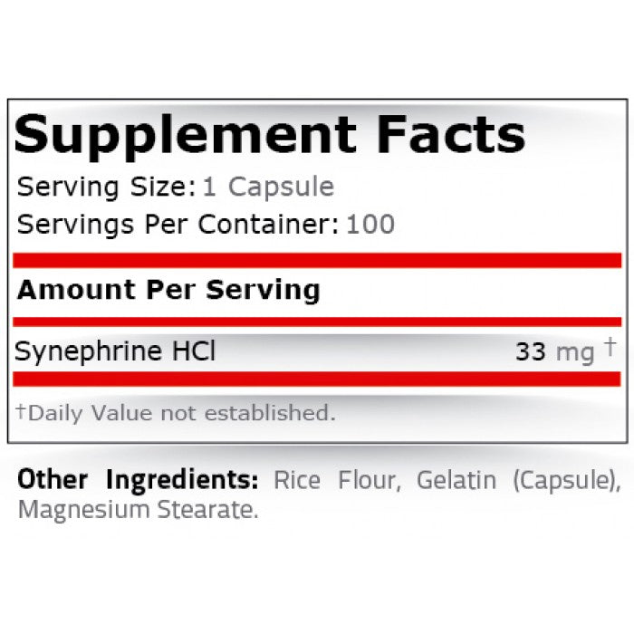 100% PURE SYNEPHRINE 33 МГ - 100 Капсули